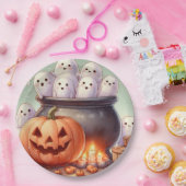 Halloween Pumpkin and Ghosts Pappteller (Party)