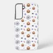 Halloween Pumpkin and Spider Web Pattern Samsung Galaxy Hülle (Rückseite)