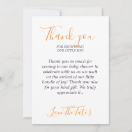 Halloween Pumpkin Animals Little Boo Baby Dusche Dankeskarte