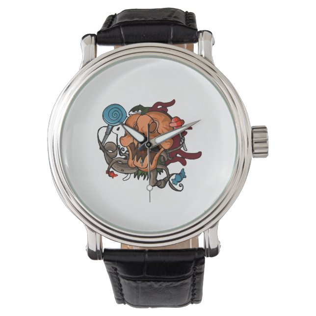 Halloween Pumpkin Armbanduhr (Vorderseite)