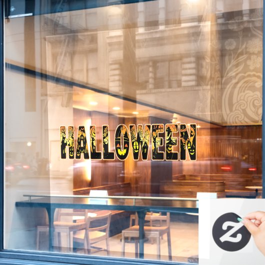Halloween Pumpkin Artwork Fensteraufkleber (Café-Fenster)