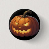 Halloween Pumpkin auf Black Button (Vorderseite)