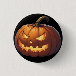 Halloween Pumpkin auf Black Button
