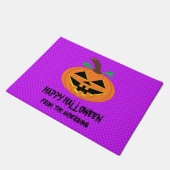 Halloween Pumpkin auf der Lila Doormat Fußmatte (Schrägansicht)