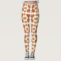 Halloween Pumpkin & Autumn Leaves Muster