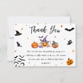 Halloween Pumpkin Baby Dusche Dankeskarte (Vorderseite)