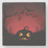 Halloween Pumpkin Background Steinuntersetzer (Vorderseite)
