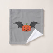 Halloween Pumpkin Bat Badhandtuch Set (Waschlappen)