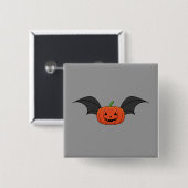 Halloween Pumpkin Bat Button (Vorne & Hinten)