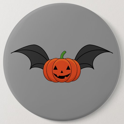 Halloween Pumpkin Bat Button (Vorderseite)