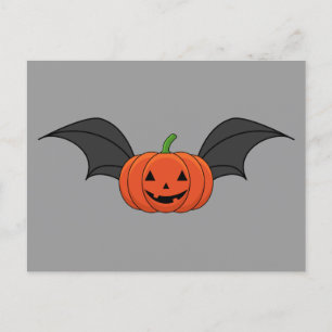 Halloween Pumpkin Bat Feiertagspostkarte