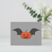 Halloween Pumpkin Bat Feiertagspostkarte (Stehend Vorderseite)