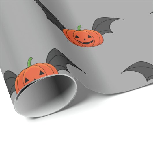 Halloween Pumpkin Bat Geschenkpapier (Rolleneckpunkt)