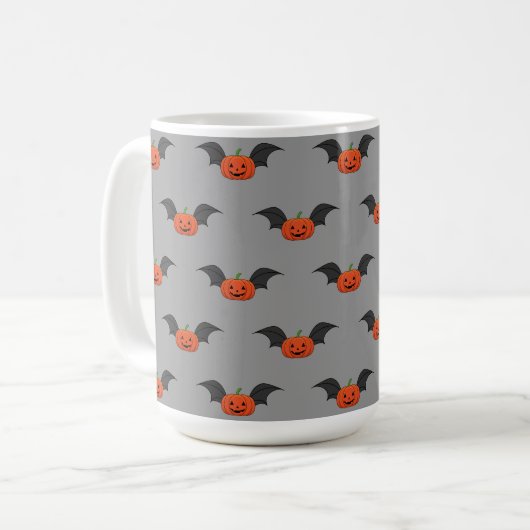 Halloween Pumpkin Bat Kaffeetasse (Vorderseite Links)