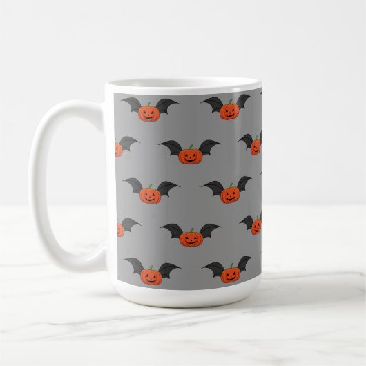 Halloween Pumpkin Bat Kaffeetasse (Links)