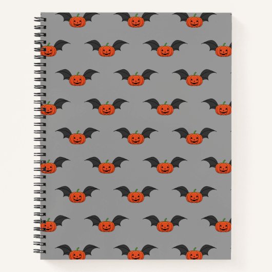 Halloween Pumpkin Bat Notizblock (Vorderseite)