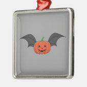 Halloween Pumpkin Bat Ornament Aus Metall (Links)