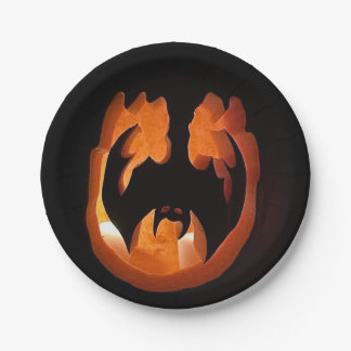 Halloween Pumpkin Bat Pappteller