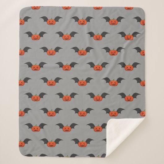Halloween Pumpkin Bat Sherpadecke (Vorderseite)