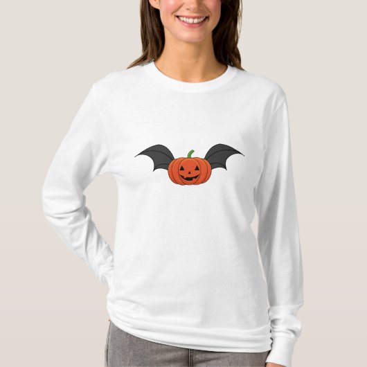 Halloween Pumpkin Bat T-Shirt (Vorderseite)