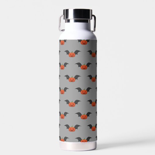 Halloween Pumpkin Bat Trinkflasche (Vorne)