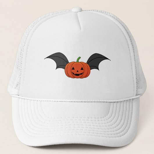 Halloween Pumpkin Bat Truckerkappe (Vorderseite)