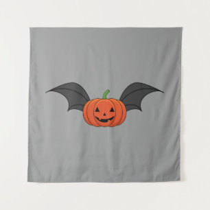 Halloween Pumpkin Bat Wandteppich