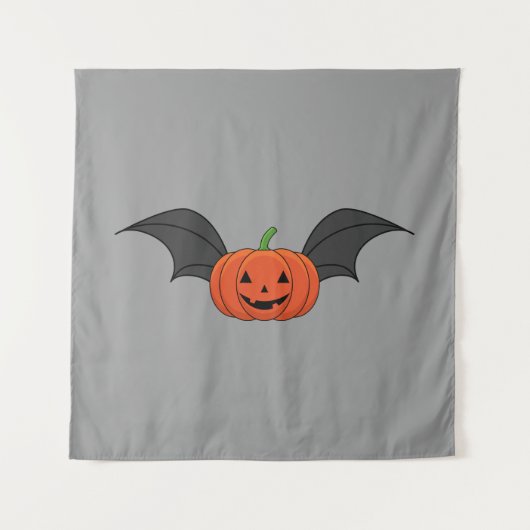 Halloween Pumpkin Bat Wandteppich (Vorderseite)