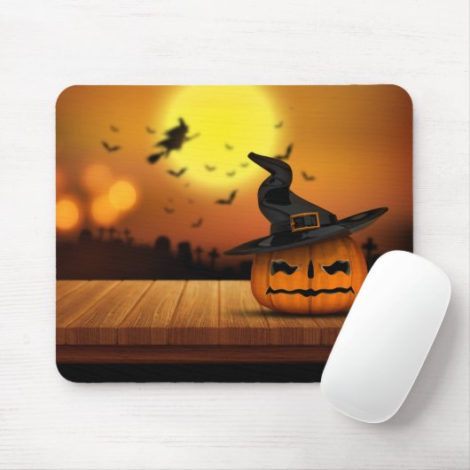 Halloween Pumpkin Bats & Hexen #3 Mousepad (Mit Mouse)