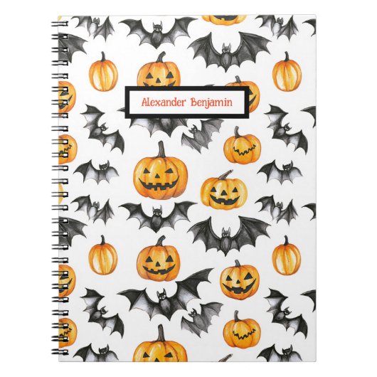 Halloween Pumpkin Bats Notizblock (Vorderseite)