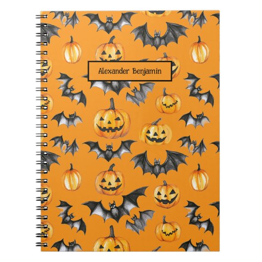 Halloween Pumpkin Bats Notizblock (Vorderseite)
