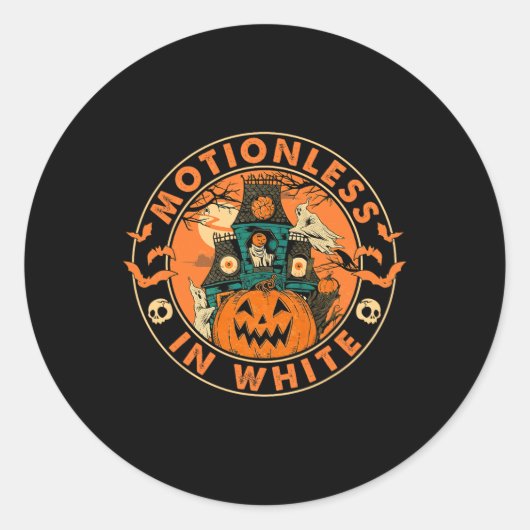 Halloween Pumpkin Beängstigend Fun Motionlesses in Runder Aufkleber (Vorderseite)