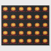 Halloween Pumpkin Beängstigend Niedliches Muster O Geschenkpapier (Flach)