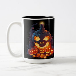 Halloween Pumpkin-Beängstigende Geschichte Zweifarbige Tasse
