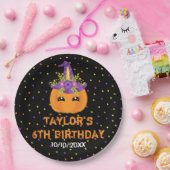 Halloween Pumpkin Birthday Black und Orange Paper Pappteller (Party)