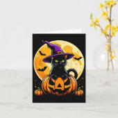 Halloween Pumpkin Black Cat Karte (Gelbe Blume)