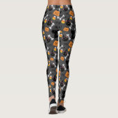 Halloween Pumpkin & Black Cats Nahtloses Muster Leggings (Rückseite)