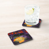 Halloween Pumpkin Black Hexenkatze Getränkeuntersetzer (Rechte Seite)