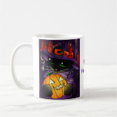 Halloween Pumpkin Black Hexenkatze Kaffeetasse (Links)