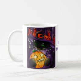 Halloween Pumpkin Black Hexenkatze Kaffeetasse