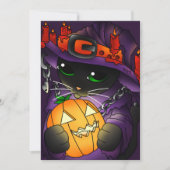 Halloween Pumpkin Black Hexenkatze Karte (Vorderseite)