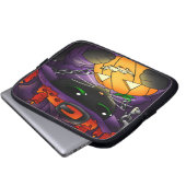 Halloween Pumpkin Black Hexenkatze Laptopschutzhülle (Vorne Knopf)