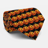 Halloween Pumpkin Black Krawatte (Gerollt)