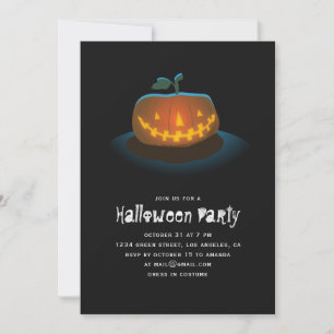 Halloween Pumpkin   Black Spooky-Kürbislaterne Einladung
