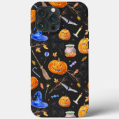 Halloween Pumpkin Blue Hexenhut iPhone Case Mate (Rückseite)
