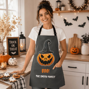 Halloween Pumpkin "BOO" - Personalisierter Name Schürze