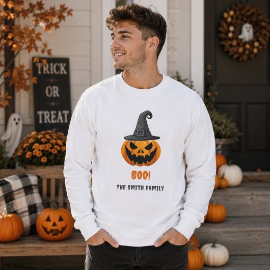 Halloween Pumpkin "BOO" - Personalisierter Name Sweatshirt