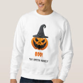 Halloween Pumpkin "BOO" - Personalisierter Name Sweatshirt (Vorderseite)