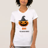 Halloween Pumpkin "BOO" - Personalisierter Name T-Shirt (Vorderseite)