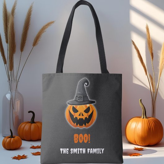 Halloween Pumpkin "BOO" - Personalisierter Name Tasche